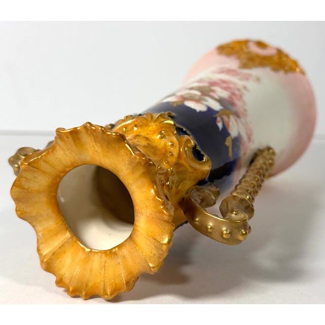 Victoria Porcelain Factory Carlsbad Floral Vase c.1891-1918 For Sale - Image 11 of 17