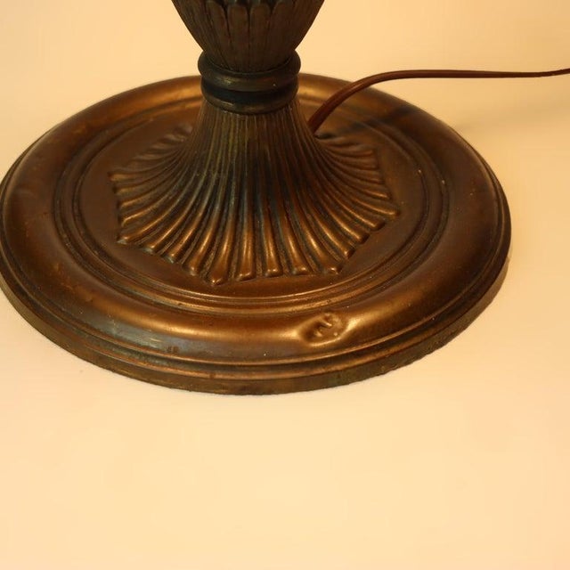 Oversized Antique Jefferson School Scenic Reverse Painted Table Lamp C1900 For Sale - Image 10 of 10