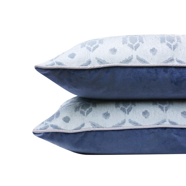 Ikat Woven Indigo Pillow Covers a Pair, 22x22" Chairish
