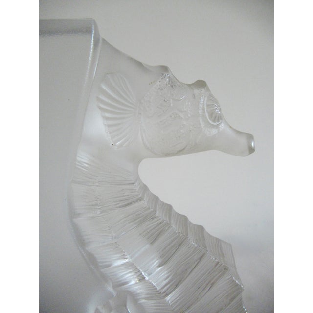 C. 1999-2003 Rene Lalique France Signed "Poseidon" Crystal Glass Frosted Bookends - Pair For Sale - Image 9 of 14