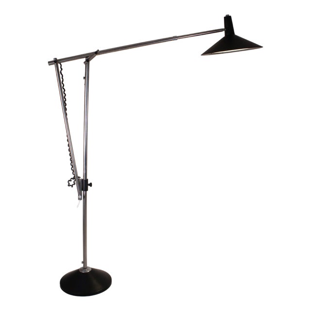 Italian Floor Lamp in Extensible Steel For Sale