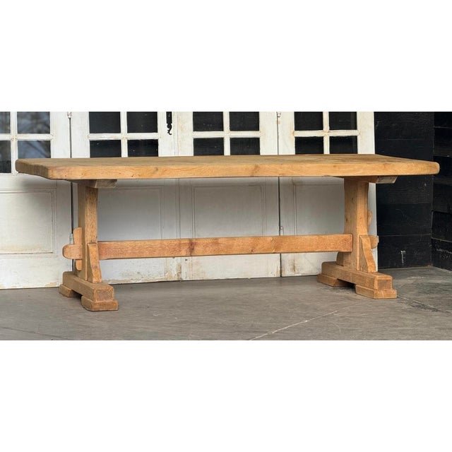 Vintage Farmhouse Dining Table in Bleached Oak, 1920 For Sale - Image 13 of 18