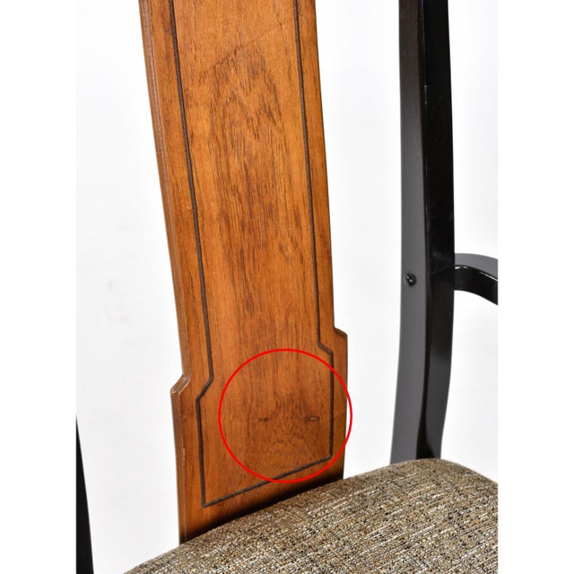 6 Thomasville Embassy Asian Modern Chinoiserie Dining Chairs Gray Seats For Sale - Image 15 of 16
