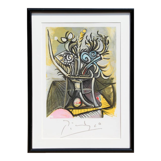 1980s "Vase de Fleurs" Lithograph After Pablo Picasso For Sale