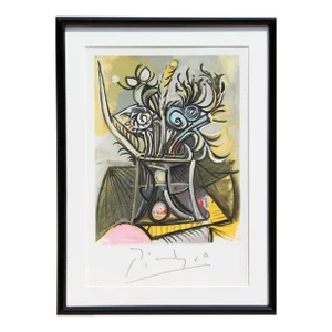 1980s "Vase de Fleurs" Lithograph After Pablo Picasso