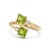 Contemporary Dainty Peridot Double Stone Ring - Toi Et Moi Stacking Ring - August Birthstone Ring Us 7 For Sale - Image 3 of 3