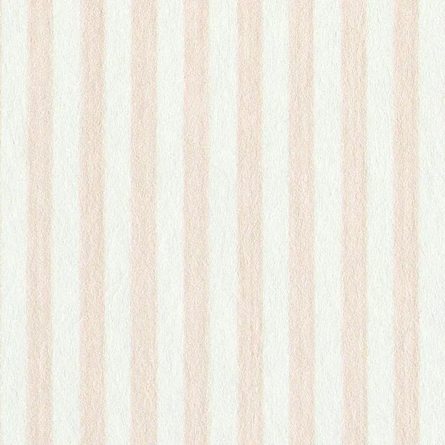 Transitional Schumacher Edwin Stripe Narrow Wallpaper in Blush For Sale - Image 3 of 3
