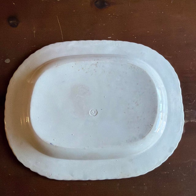 Antique Pearlware Blue Feather Edge Platter, Impressed Eagle Mark, English For Sale - Image 11 of 16