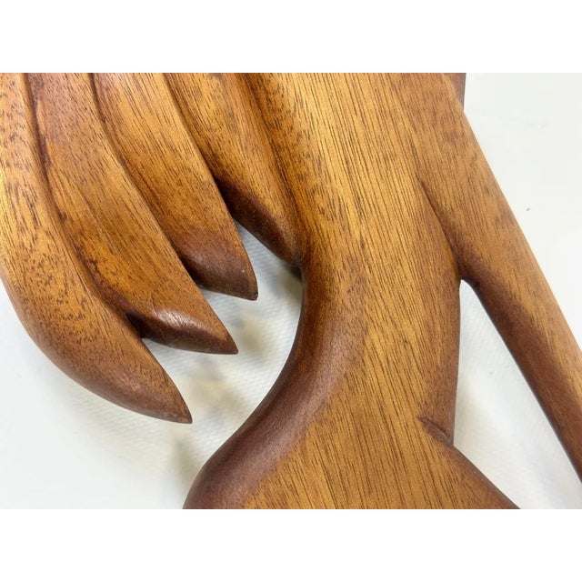 Mid-Century Modern Mid-Century Italian Carved Oak Wall Sculpture of Nude Female, 1960s For Sale - Image 3 of 11