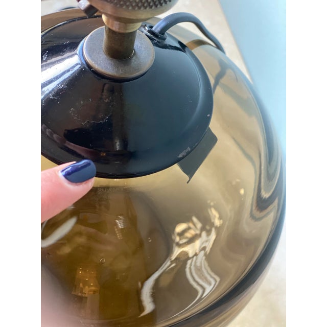 Art Deco Brown Smoked Glass Table Lamp, 1960s For Sale - Image 6 of 8