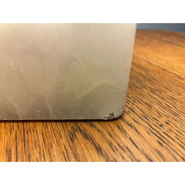 Small Vintage White Marble Lamp For Sale - Image 9 of 12