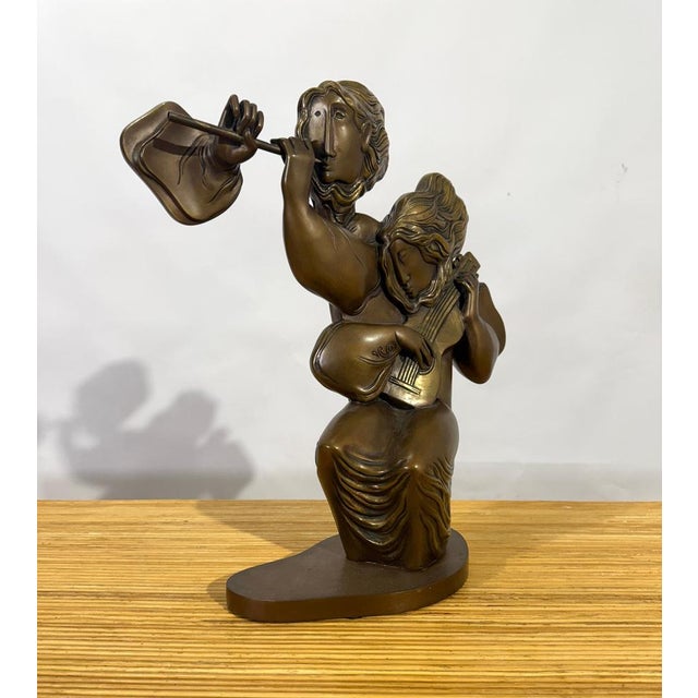 1980s Bronze Duet Sculpture from Alvar Sunol Munoz-Ramos, 1988 For Sale - Image 5 of 15