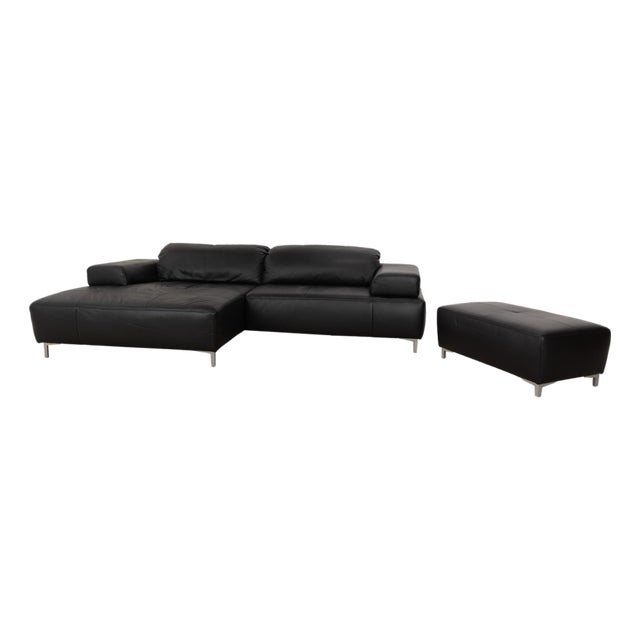 Mega Leather Corner Sofa with Ottoman from Ewald Schillig, Set of 2 For Sale