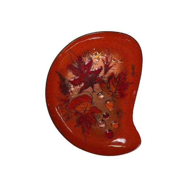 Mid Century Enameled Brass Lighter & Ashtray Set by Sascha Brastoff For Sale - Image 4 of 11