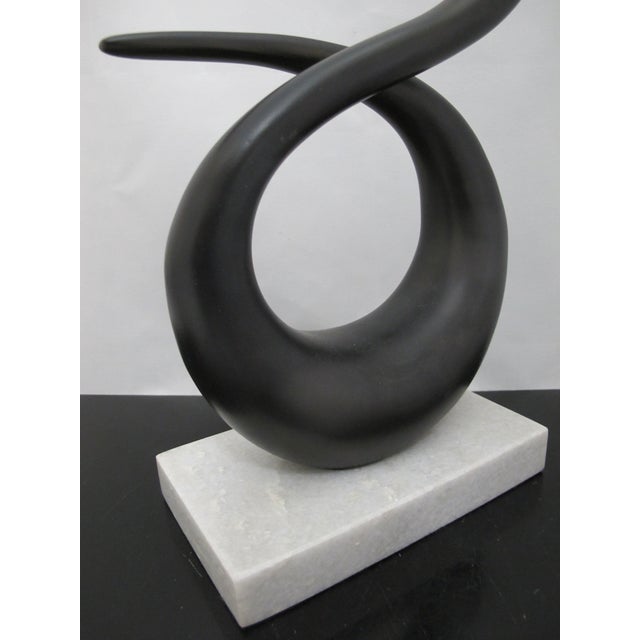Interlude Home Interlude Home Modernist Twist Metal Sculpture on Marble Base For Sale - Image 4 of 11