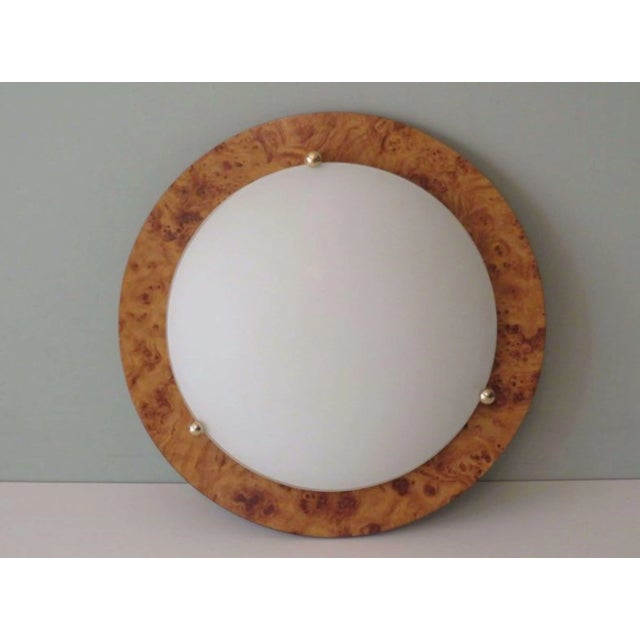 Vintage Ceiling Lamp in Glass and Faux Burlwood, Spain, 1970 For Sale - Image 13 of 13