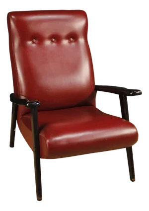 Italian Armchair in Red Faux Leather, 1970s