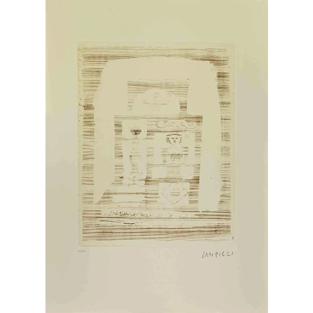 M. Campigli, The Women's House, Etching, 1970s For Sale
