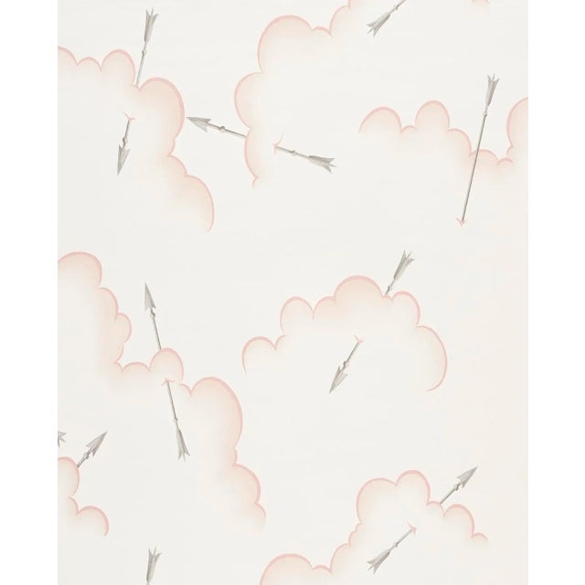 Contemporary Schumacher X Charlap Hyman Herrero Mercurio Wallpaper in Blush For Sale - Image 3 of 3