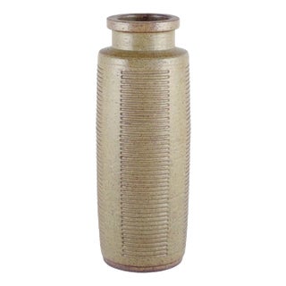 Floor Vase with Green and Brown Glaze by Per Linnemann-Schmidt for Palshus For Sale