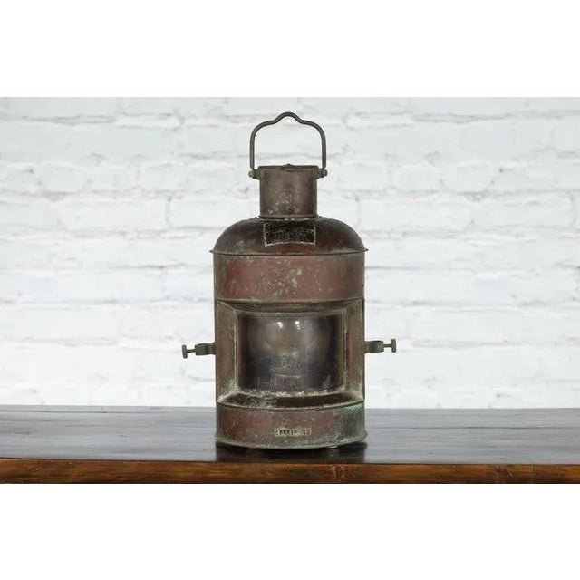 Vintage Nippon Sento Co, Ltd Japanese Ship's Navigation Stern Light For Sale - Image 4 of 12