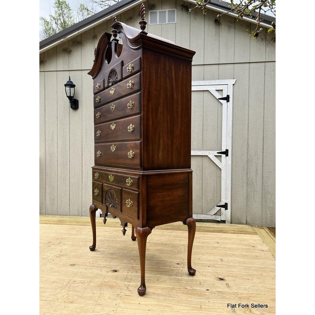 1981 Statton Queen Anne Solid Cherry Highboy Chairish