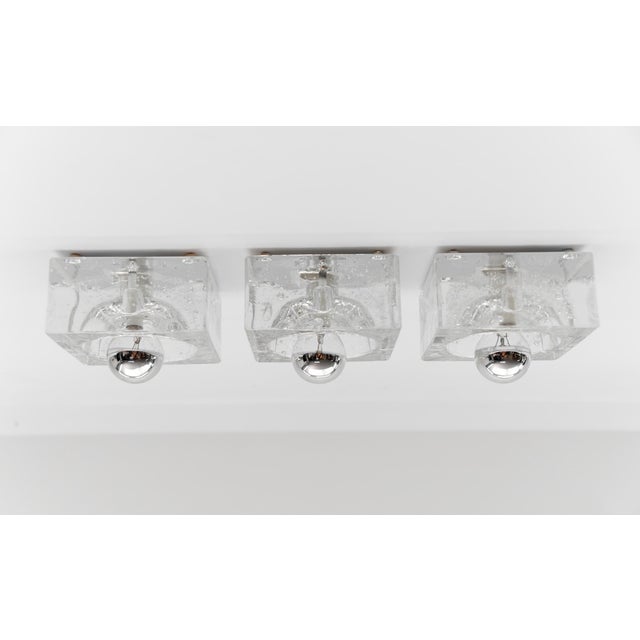 Hand-Blown Ice Cube Wall Lamps by Müller & Zimmer, Germany, 1960s, Set of 3 For Sale - Image 14 of 14