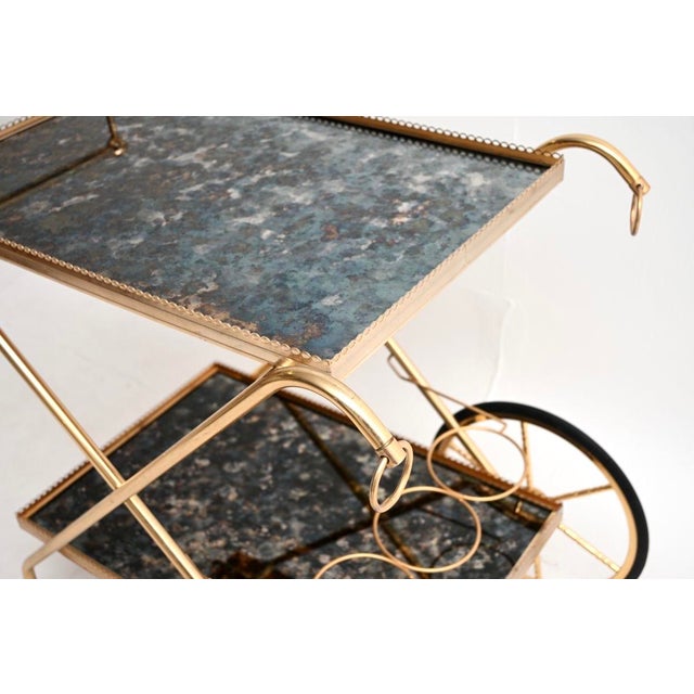 Vintage Italian Brass Drinks Trolley, 1970s For Sale - Image 9 of 13