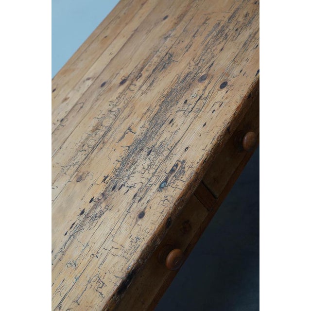 19th Century Antique English Light Pine Farmhouse Dining Table For Sale - Image 15 of 18