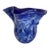 Vintage Hand Blown Murano Style Cobalt Blue Handkerchief Vase For Sale