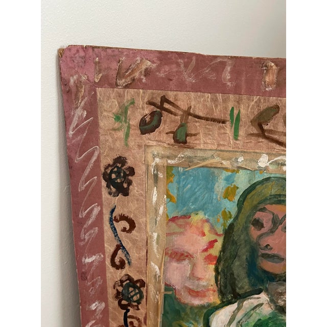 Margaret Held (1933-2016) Abstract Acrylic on Wood Board Mixed Media “Waiting” For Sale - Image 4 of 12