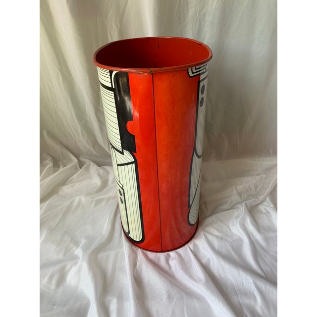 Mid-Century Modern Mid 20th Century / Mod Metal Waste Paper Basket For Sale - Image 3 of 6