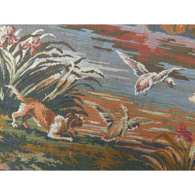 French Vintage Machine Woven Wall Hanging Tapestry For Sale - Image 3 of 12