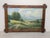 Picturesque painting on board - Alpine landscape painting A picturesque landscape depicting an Alpine landscape with green...
