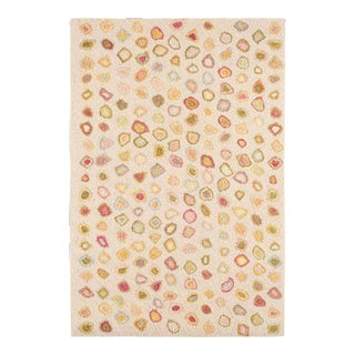 Dash & Albert by Annie Selke Cat's Paw Pastel Micro Hooked Wool Rug, 5' x 8' For Sale