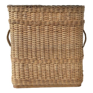 1930's Vintage World War II Swiss Ammo Carrier Wicker Basket For Sale
