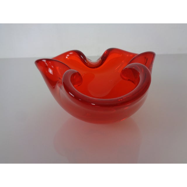 Glass Red Sommerso Murano Glass Bowl, Italy, 1960s For Sale - Image 7 of 14