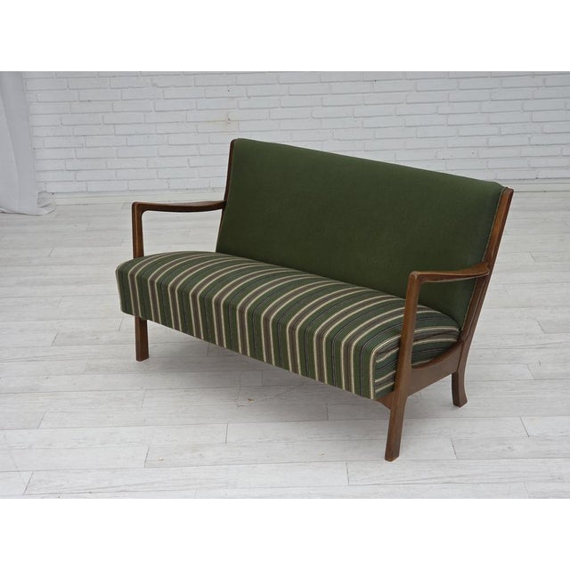 1960s Danish Wool and Beech 2-Seater Sofa, 1960s For Sale - Image 5 of 18