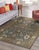 Indian 8x10 Gray Hand-Knotted Wool Floral Symmetry Traditional Modern Carpet Rug For Sale - Image 3 of 3
