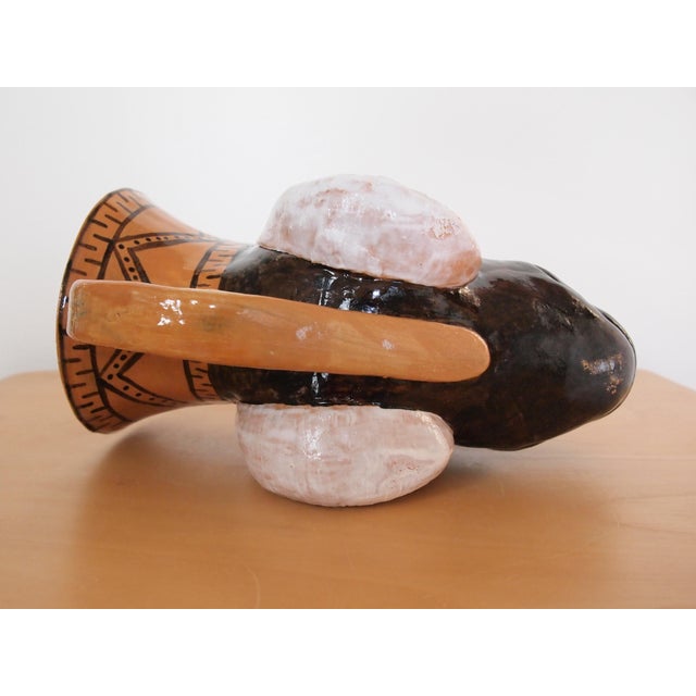 Original Roberto Lugo Rhyton Ram Head Cup Vessel Vase Goblet Chalice, Contemporary Modern Studio Pottery Ceramic Art Sculpture For Sale In Philadelphia - Image 6 of 7