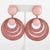 Cilea Paris Powder Pink Resin Clip Earrings Dangle Multi-Rings For Sale - Image 4 of 9