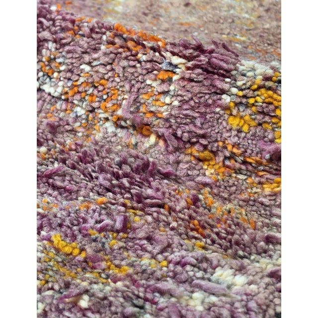 Mid-Century Modern Vintage Purple Moroccan Rug - 10.6 X 6.5 Ft For Sale - Image 3 of 9
