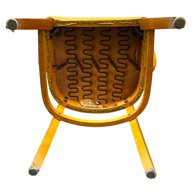Vintage Henderson Mid-Century Modern Mustard Yellow Vinyl Armchair For Sale - Image 6 of 7
