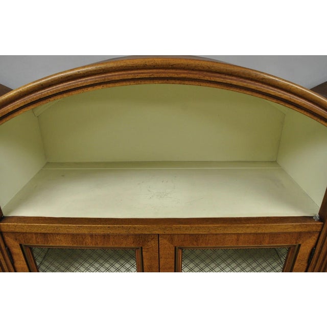 Mid 20th Century Henredon French Country Provincial Walnut Fruitwood 3 Pc Wall Unit Bookcase For Sale - Image 14 of 18