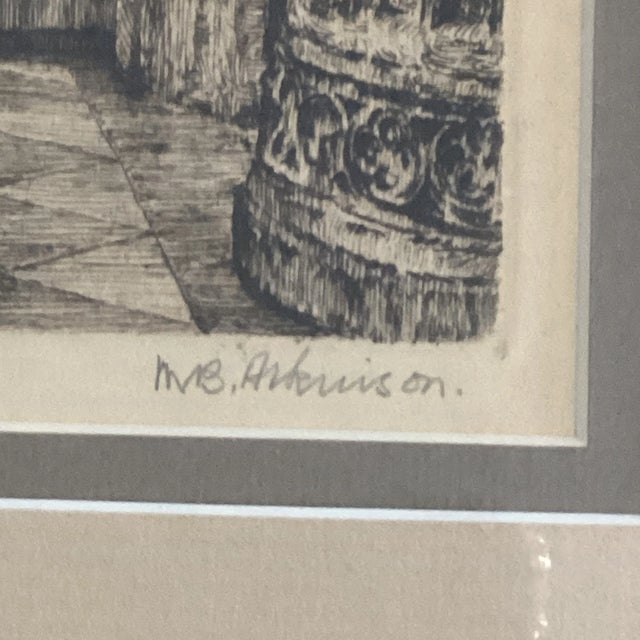 Etching Print by m.b. Atkinson "Henry VII Chapel in Westminster Abbey" For Sale - Image 4 of 7