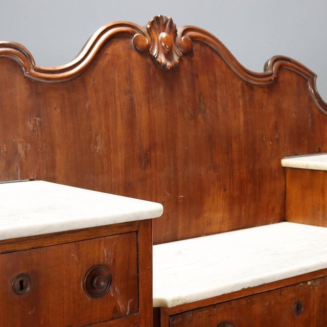 Walnut Sideboard with Marble Top For Sale - Image 3 of 13