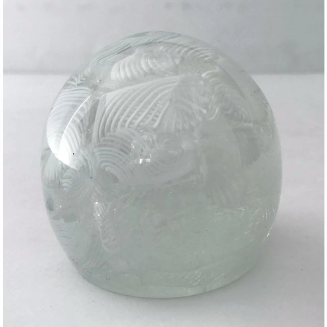 1960s 1960s White Filigrana Italian Murano Glass Paperweight For Sale - Image 5 of 11