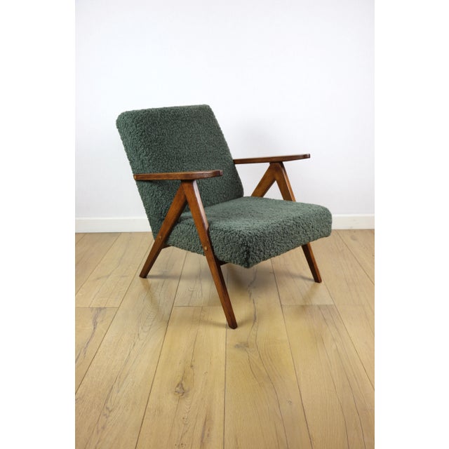 Vintage B-310 VAR Lounge Chair in Green Olive Bouclé Lamb, 1970s For Sale - Image 10 of 13
