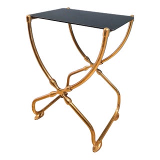 Coffee Table in Brass and Glass For Sale