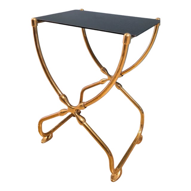 Coffee Table in Brass and Glass For Sale